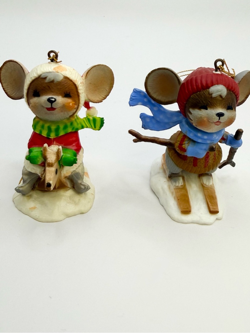 Vintagew Hong Kong Christmas Mouse Ornaments (set of 2)